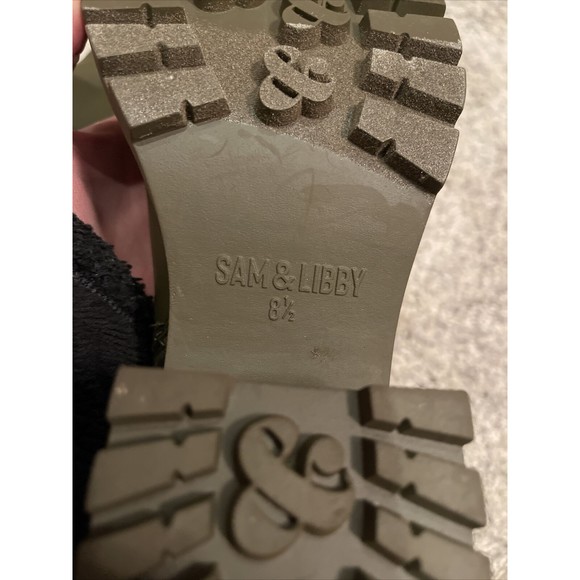 Sam & Libby Camila Boots Womens Size 8.5 Olive Green Heeled Chelsea Boot… - Picture 4 of 7